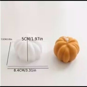 Pumpkin Shaped Candles in White and Orange